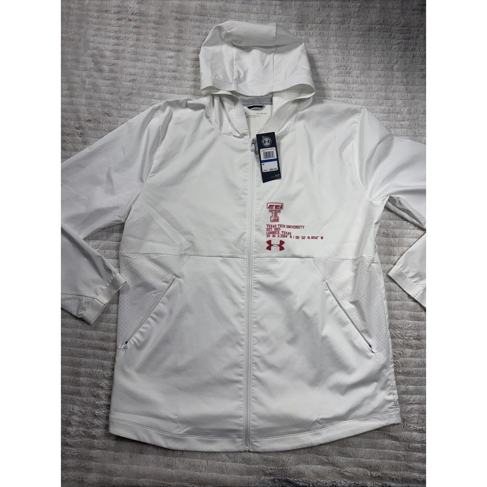 Texas Tech Red Raiders Under Armour Jacket Men's XL White New With Tags Lubbock
